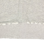 RTA // Embroidered Distressed Cotton Hoodie Sweatshirt // Heather Gray (S)