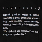 RTA // Oversize Gluttony Embroidered Hoodie Sweatshirt // Black (XS)