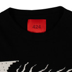 424 // Wool Blend Reaper Knit Sweater // Black (M)