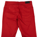 Amiri // Leather Patch Cottons Jeans // Red (38)