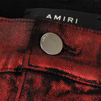 Amiri // Glitter Coated Jeans // Red (28)