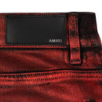 Amiri // Glitter Coated Jeans // Red (28)
