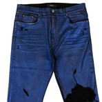 Amiri // Broken Glitter Coated Jeans // Blue (28)