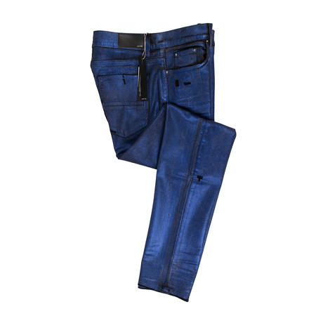 Amiri // Broken Glitter Coated Jeans // Blue (28)