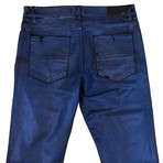 Amiri // Broken Glitter Coated Jeans // Blue (28)