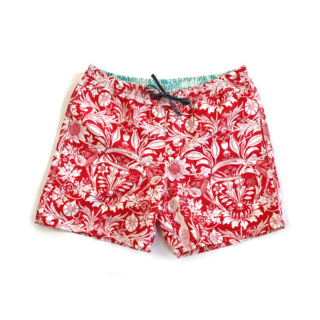 Blythe Shorts // Red + Morris-Sea (S)