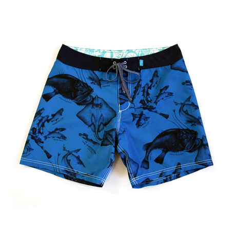 Burgh Shorts // Bolt Blue + Endangered Fish (S)