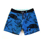 Burgh Shorts // Bolt Blue + Endangered Fish (M)