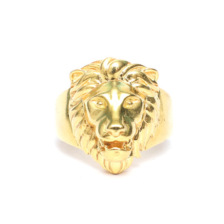 Poised Loyal Lion Ring // Gold (9)