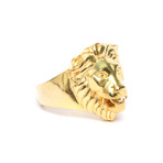 Poised Loyal Lion Ring // Gold (11)