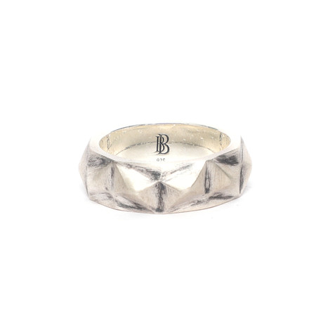 3D Geo Facet Ring + Oxidized Finish // Silver (11)