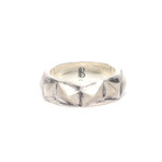 3D Geo Facet Ring + Oxidized Finish // Silver (10)