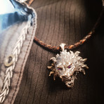 Indomitable Gray Wolf Pendant // Sterling Silver
