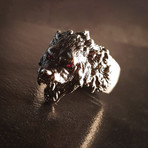 Indomitable Gray Wolf Ring // Sterling Silver (6)