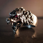 Indomitable Gray Wolf Ring // Sterling Silver (6)