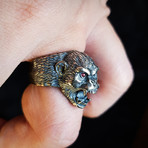 Snarling Chimpanzee Ring // Sterling Silver (6)