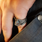 Nocturnal Vampire Bat Ring // Sterling Silver (10)