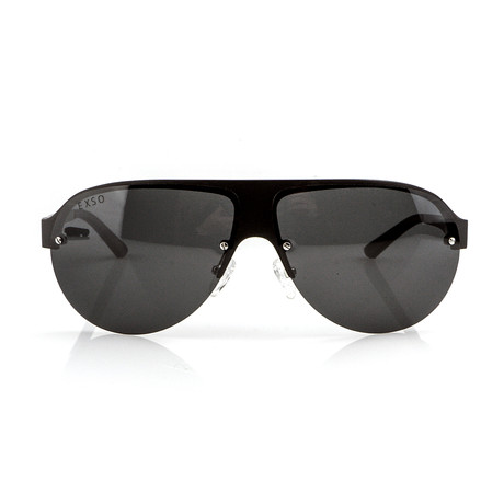 Resurgence Metal Shield Sunglasses // Black + Black
