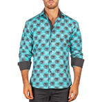 Franklin Long-Sleeve Button-Up Shirt // Turquoise (S)