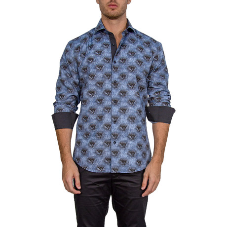 Franklin Long-Sleeve Button-Up Shirt // Blue (XS)