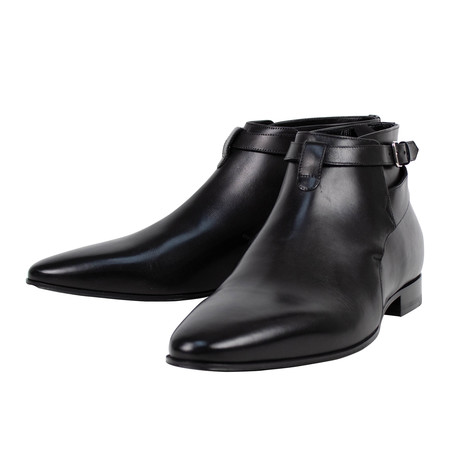 Saint Laurent Paris // Leather Jodhpur Short Boots // Black (US: 9)