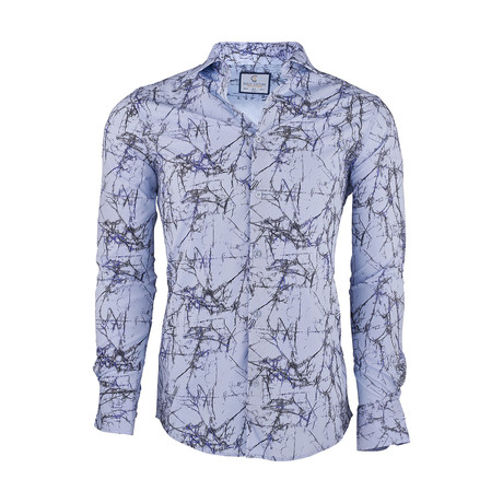 Tony Casual Long-Sleeve Button-Down Shirt // Blue (S)
