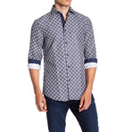 Nathaniel Casual Long-Sleeve Button-Down Shirt // Navy (S)