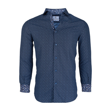 Tim Casual Long-Sleeve Button-Down Shirt // Blue (S)
