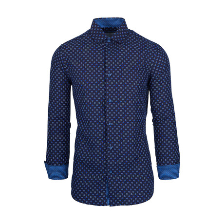 Mitch Casual Long-Sleeve Button-Down Shirt // Royal (S)