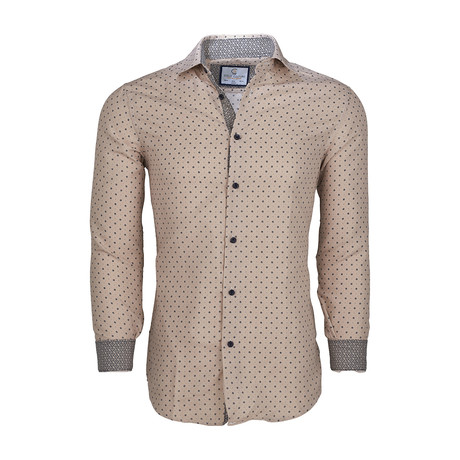 Tim Casual Long-Sleeve Button-Down Shirt // Beige (S)