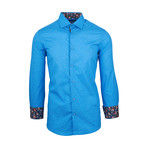 Stevie Casual Long-Sleeve Button-Down Shirt // Bright Blue (S)