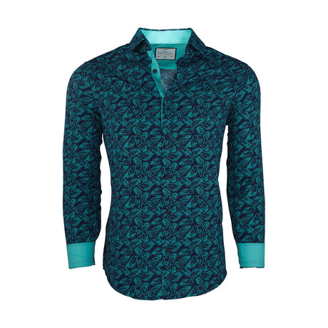 Tom Casual Long-Sleeve Button-Down Shirt // Teal (S)