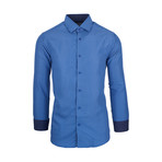 Jamaal Casual Long-Sleeve Button-Down Shirt // Blue (S)