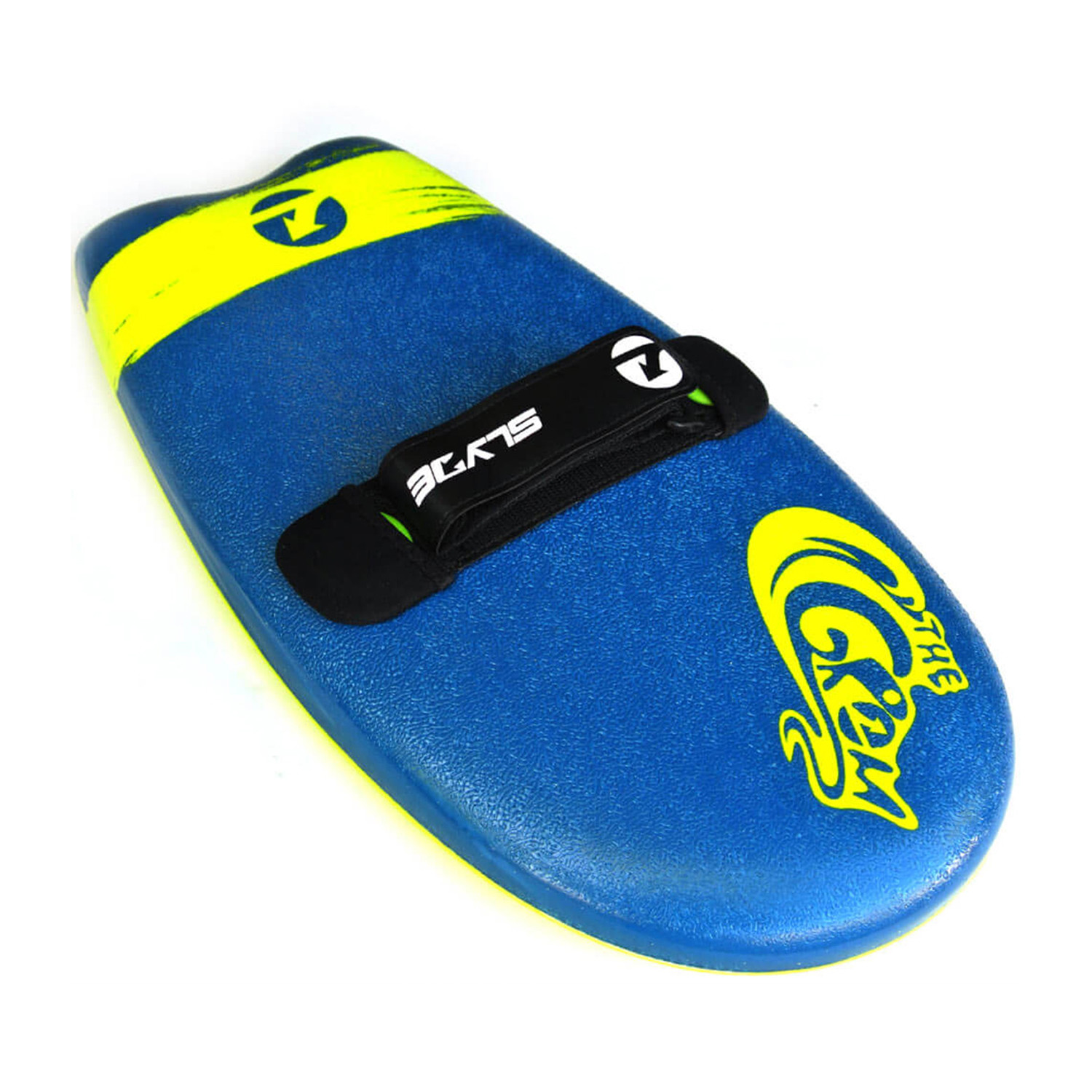 The Grom // Bodysurfing Handboard // Navy Blue + Electric Lemon Slyde