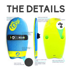The Grom // Bodysurfing Handboard // Navy Blue + Electric Lemon