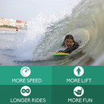 The Grom // Bodysurfing Handboard // Orange + Pilsner