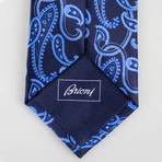 Paisley Pattern Satin Neck Tie // Blue