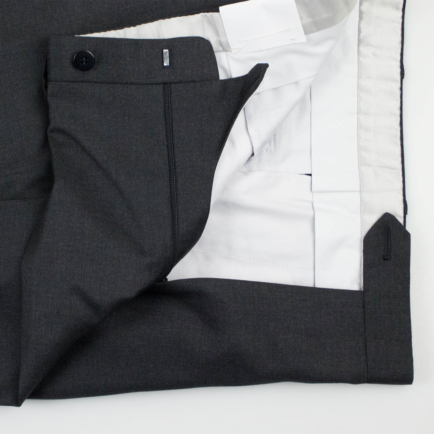 Brioni Mens Black Delta Wool Dress Pants 35 Pleat Front