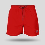 Solid Swim Short // Red (M)
