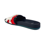 Fendi // Rubber Slide Sandal Bow // Navy + Red (US: 8)