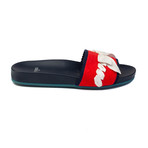 Fendi // Rubber Slide Sandal Bow // Navy + Red (US: 8)