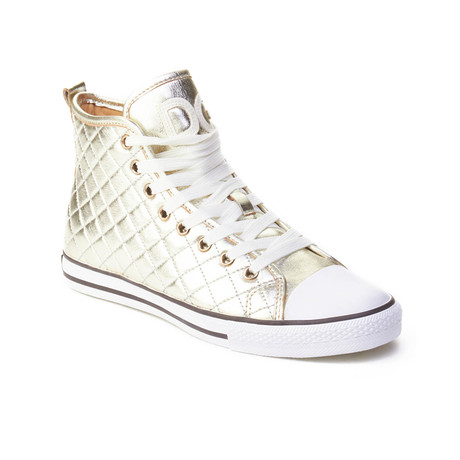 Dolce & Gabbana // Quilted Leather High Top Sneaker // Gold (US: 5.5)