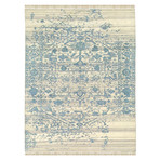 Abstract Hand-Knotted Area Rug // Blue + Cream (8' x 10')