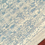 Abstract Hand-Knotted Area Rug // Blue + Cream (8' x 10')