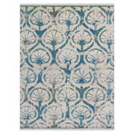 Patterned Hand-Knotted Area Rug // Sea Blue (6' x 9')