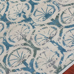 Patterned Hand-Knotted Area Rug // Sea Blue (6' x 9')