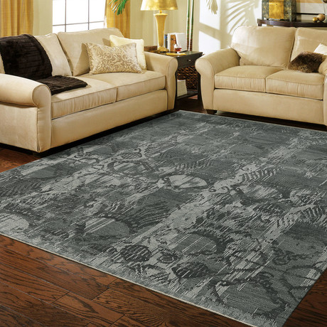 Patterned Hand-Knotted Area Rug // Charcoal (6' x 9')