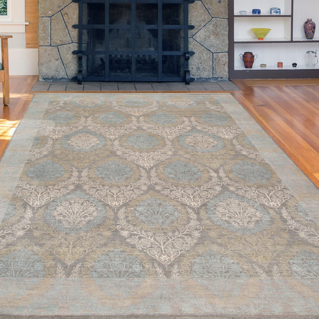Patterned Hand-Knotted Area Rug // Gray (8' x 10')