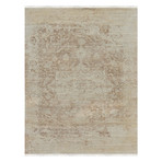 Abstract Hand-Knotted Area Rug // Tan + Cream (9' x 12')