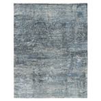 Abstract Carved Hand-Knotted Area Rug // Blue // 10' x 14'